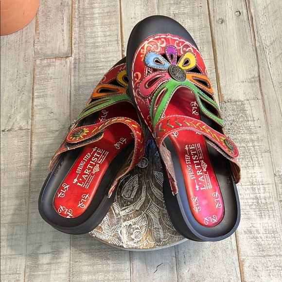 spring step Shoes - L’ARTISTE SPRING STEP WOMENS COOA HAND PAINTED LEATHER CLOG SIZE 40/9